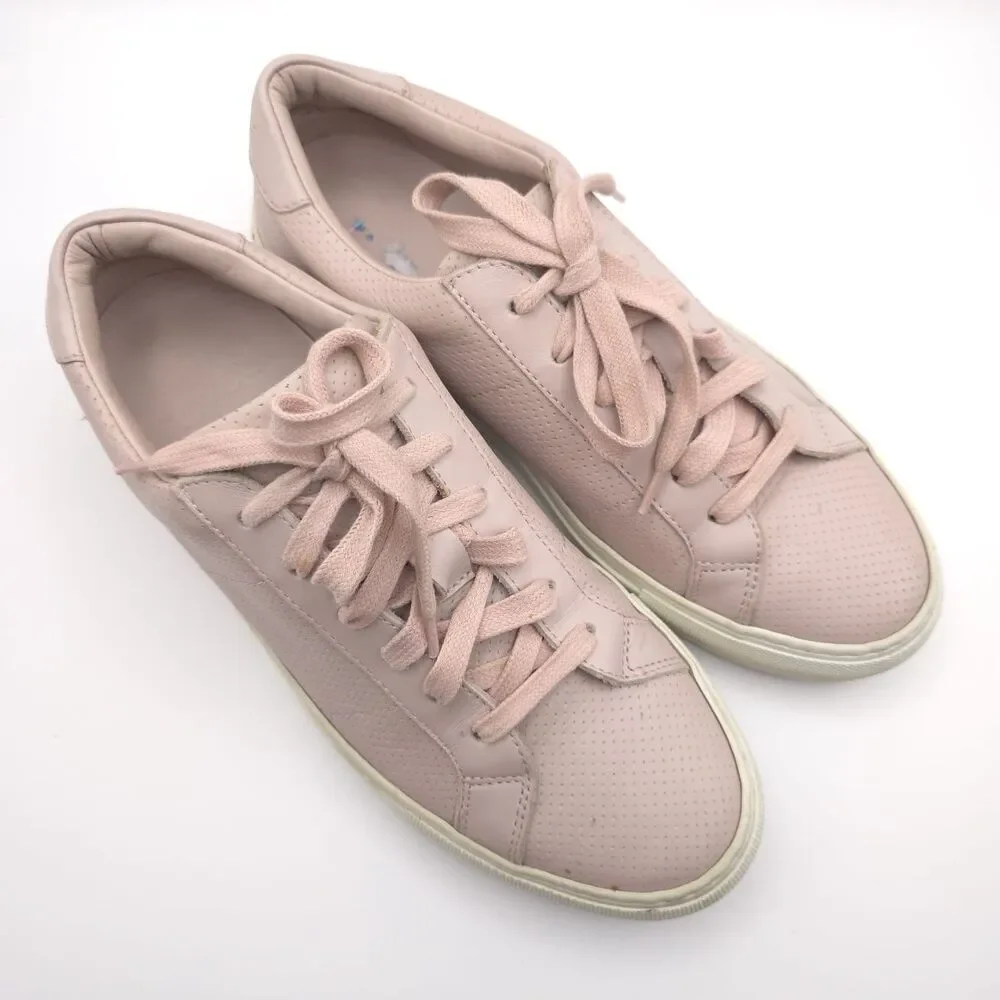 GREATS Brooklyn Size US 10 Women’s Royale Perforated Pink White Leather Sneakers